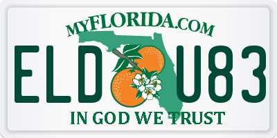 FL license plate ELDU83