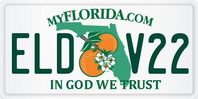 FL license plate ELDV22