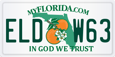 FL license plate ELDW63
