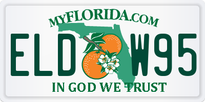 FL license plate ELDW95