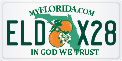 FL license plate ELDX28