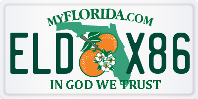 FL license plate ELDX86