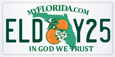 FL license plate ELDY25