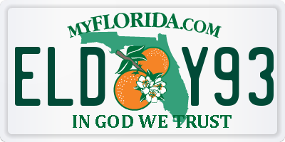 FL license plate ELDY93