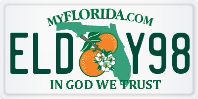 FL license plate ELDY98