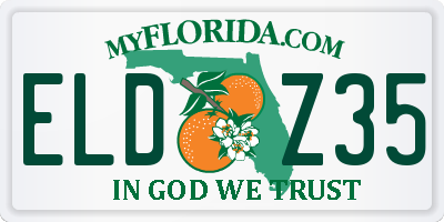 FL license plate ELDZ35
