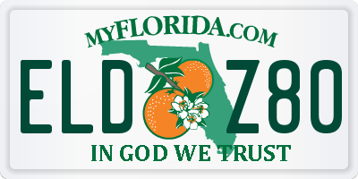 FL license plate ELDZ80
