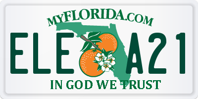 FL license plate ELEA21