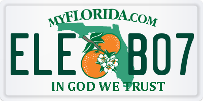FL license plate ELEB07