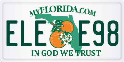 FL license plate ELEE98