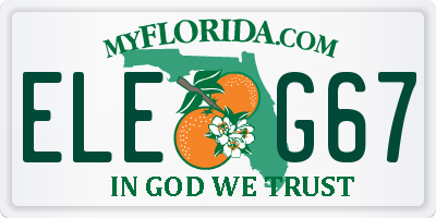 FL license plate ELEG67