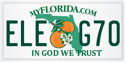 FL license plate ELEG70