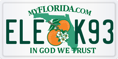 FL license plate ELEK93