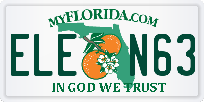 FL license plate ELEN63