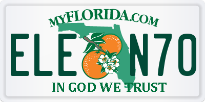FL license plate ELEN70