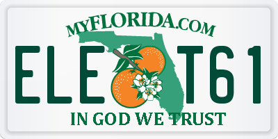 FL license plate ELET61