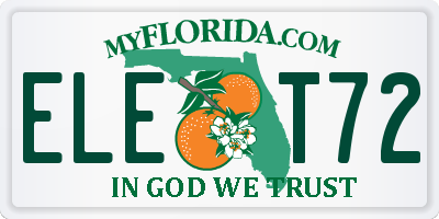 FL license plate ELET72