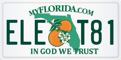 FL license plate ELET81