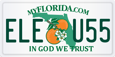 FL license plate ELEU55
