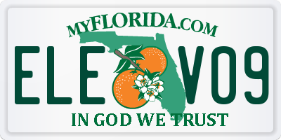 FL license plate ELEV09