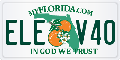FL license plate ELEV40