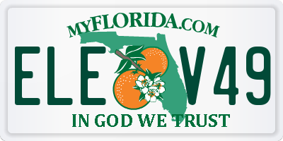 FL license plate ELEV49