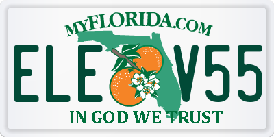 FL license plate ELEV55