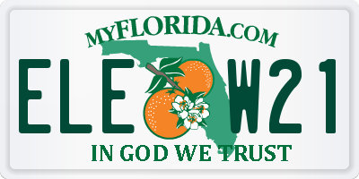 FL license plate ELEW21
