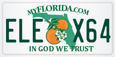 FL license plate ELEX64