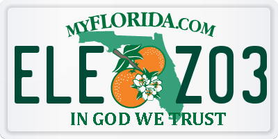 FL license plate ELEZ03