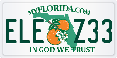 FL license plate ELEZ33