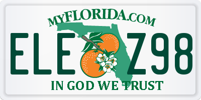 FL license plate ELEZ98