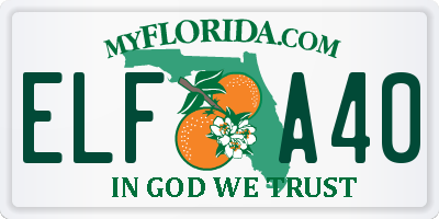 FL license plate ELFA40