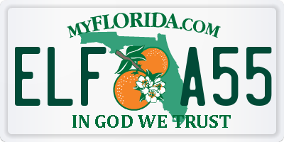 FL license plate ELFA55