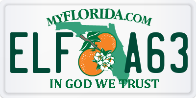 FL license plate ELFA63