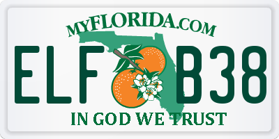 FL license plate ELFB38