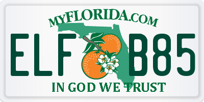 FL license plate ELFB85