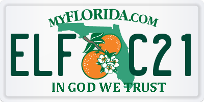 FL license plate ELFC21
