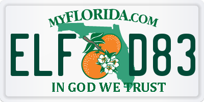FL license plate ELFD83