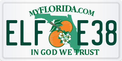 FL license plate ELFE38