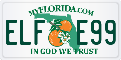 FL license plate ELFE99