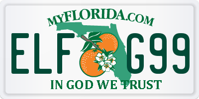 FL license plate ELFG99