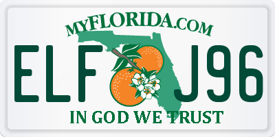 FL license plate ELFJ96