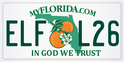 FL license plate ELFL26