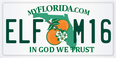 FL license plate ELFM16