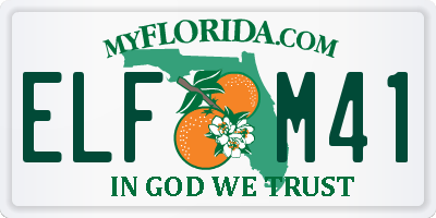 FL license plate ELFM41