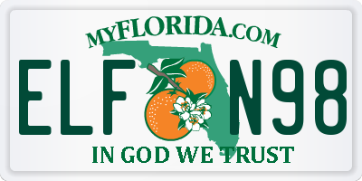 FL license plate ELFN98