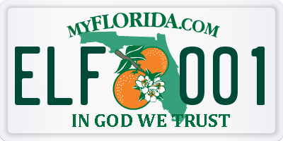 FL license plate ELFO01