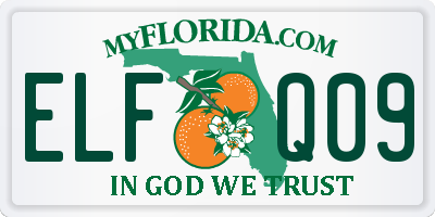 FL license plate ELFQ09