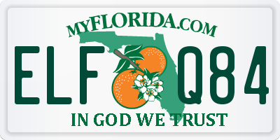 FL license plate ELFQ84